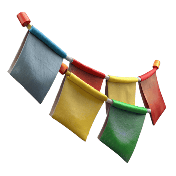 stunning vintage Tibetan Prayer Flags Cutout with Wind Effect high resolution png