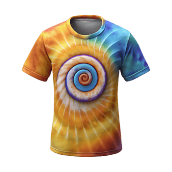 elegant vintage Tie Dye T Shirt with Spiral Design Cutout original png