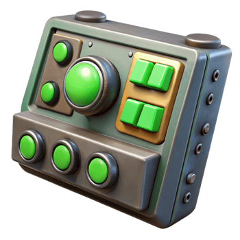 extraordinary contemporary Time Machine Control Panel Green Lights Isolated Element original png