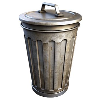 impressive contemporary Trash Can Empty Metal Isolated high resolution png