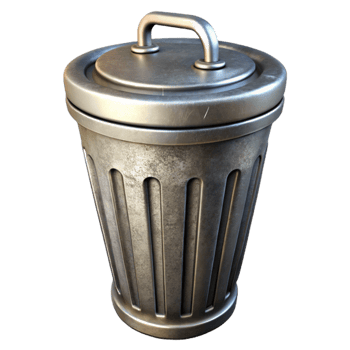 magnificent minimalist Trash Can Empty Metal Isolated exclusive png