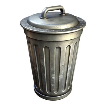 stunning contemporary Trash Can Empty Metal Isolated high quality png
