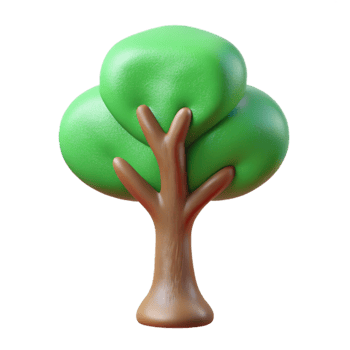 serene abstract Tree Icon Transparent Background Green detailed png