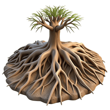stunning vintage Tree Roots Exposed Soil Visible Transparent Background professional png