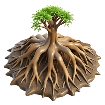 impressive artistic Tree Roots Exposed Soil Visible Transparent Background genuine png