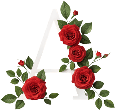 Detailed Floral Design on Letter A with Gorgeous Accents. . png