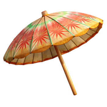 serene abstract Tropical Beach Umbrella Isolated premium png