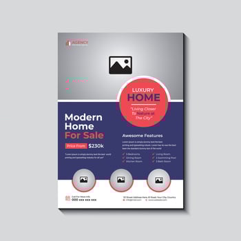 Modern Real Estate Flyer Template Design vector