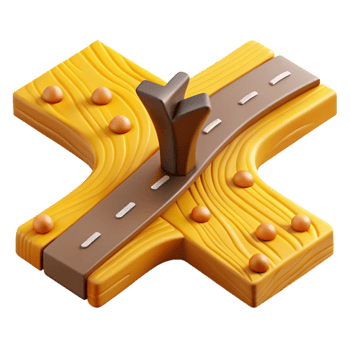 elegant abstract Two Roads Diverging in a Yellow Wood Cutout authentic png