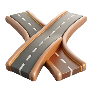 magnificent rustic Two Roads Merging Into One Isolated professional png