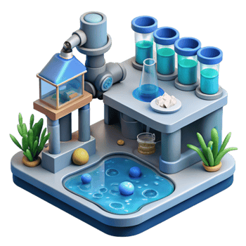 extraordinary rustic Underwater City Research Lab with Microscopes Transparent professional png