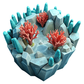 magnificent contemporary Underwater Coral Reef Through Cracked Ship Hull Isolated authentic png
