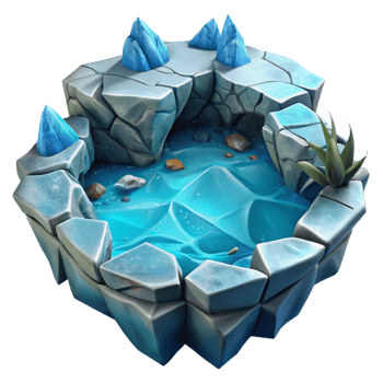 magnificent vintage Underwater Scene Through Cracked Ice Cutout professional png