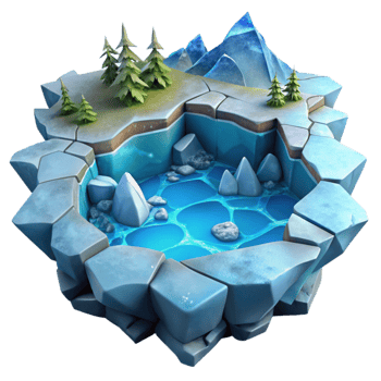 serene classic Underwater Scene Through Cracked Ice Cutout high quality png