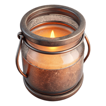 wonderful modern Upcycled Glass Jar Candle Holder Isolated authentic png