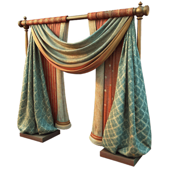 wonderful abstract Upcycled Sari Curtains Isolated on Transparent Background high quality png