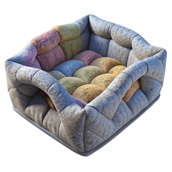 vibrant abstract Upcycled Sweater Dog Bed Transparent authentic png