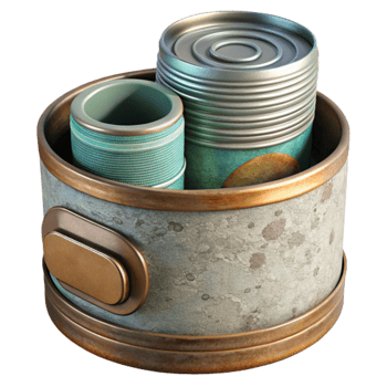 impressive classic Upcycled Tin Can Desk Organizer Cutout Element high quality png
