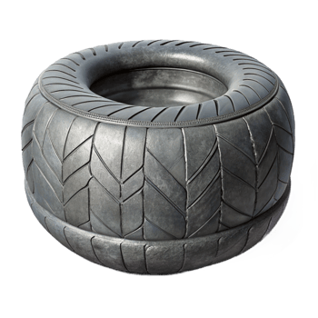 stunning artistic Upcycled Tire Ottoman Isolated with Shadow detailed png
