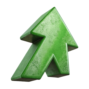 impressive creative Upward Trending Arrow Cutout Green Color detailed png