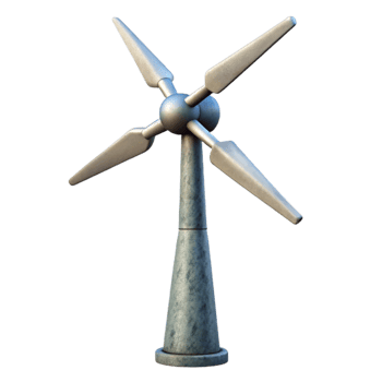 impressive creative Urban Wind Turbine Silhouette Transparent Background authentic png
