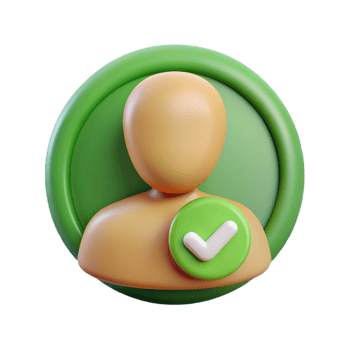 impressive modern User Avatar Badge Icon Isolated with Green Checkmark premium png