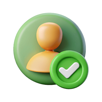 serene traditional User Avatar Badge Icon Isolated with Green Checkmark exclusive png