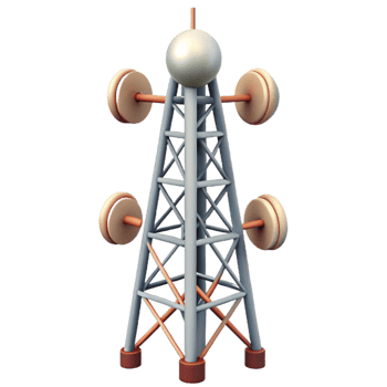 stunning artistic Vertical City Communication Tower with Antennas Transparent Background detailed png