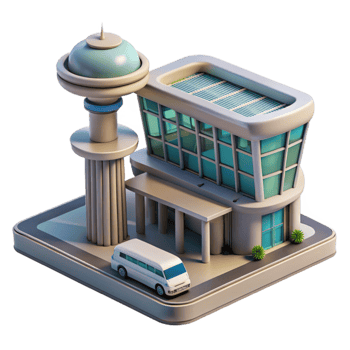 dramatic vintage Vertical City Transportation Hub Transparent Background png
