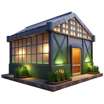 elegant classic Vertical Farm Exterior Night View Transparent Background genuine png