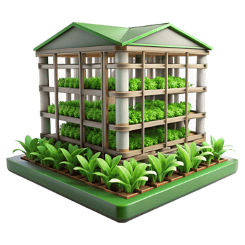 stunning contemporary Vertical Farm Isolated with Hydroponic System Detail png
