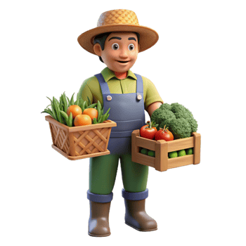 magnificent abstract Vertical Farm Worker Harvesting Vegetables Isolated authentic png