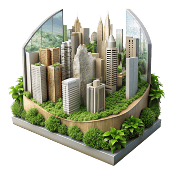 beautiful artistic Vertical Garden Cityscape Cutout original png