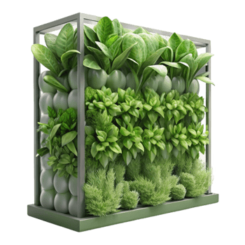 magnificent abstract Vertical Garden with Leafy Greens Transparent Background premium png