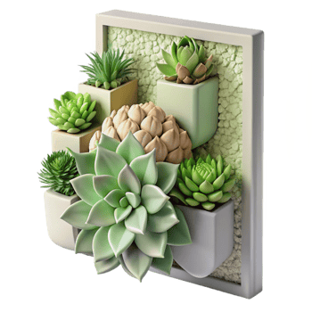 magnificent modern Vertical Garden with Succulents Isolated Modern Decor original png