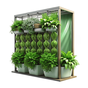 elegant traditional Vertical Garden with Leafy Greens Transparent Background exclusive png