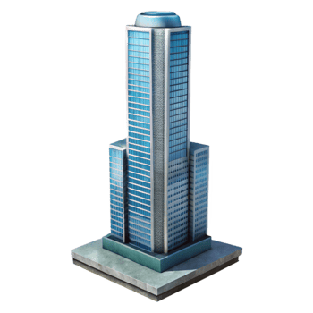 wonderful rustic Vertical Ocean City Skyscraper Isolated Transparent Background professional png