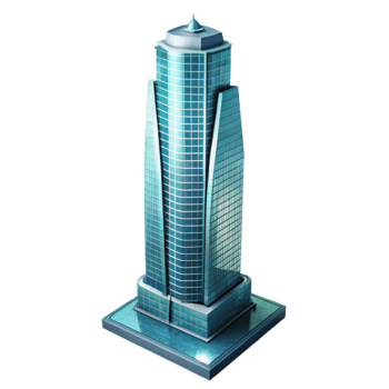 extraordinary creative Vertical Ocean City Skyscraper Isolated Transparent Background authentic png