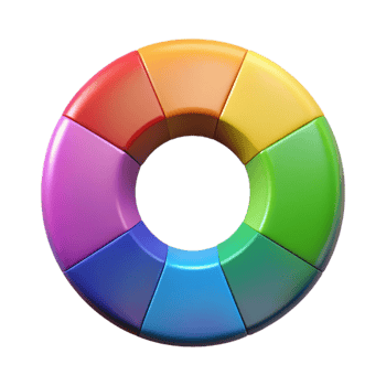 elegant artistic Vibrant Color Wheel Isolated Element authentic png
