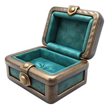 wonderful creative Vintage Jewelry Box Isolated with Velvet Lining premium png