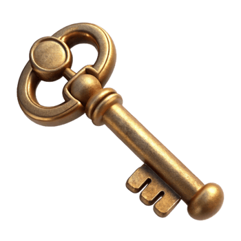 vibrant abstract Vintage Key Isolated with Ornate Detail exclusive png
