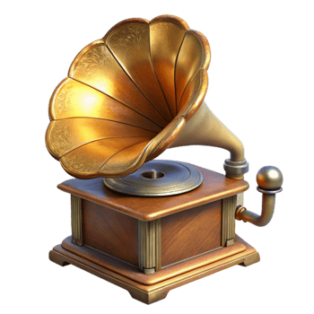 stunning creative Vintage Phonograph Front View Isolated with Soft Lighting genuine png