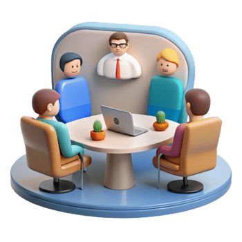 magnificent vintage Virtual Meeting Room with Empty Chairs Isolated professional png
