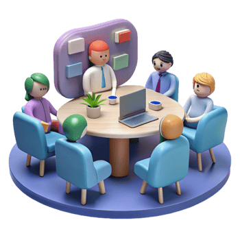 stunning artistic Virtual Meeting Room with Empty Chairs Isolated high resolution png