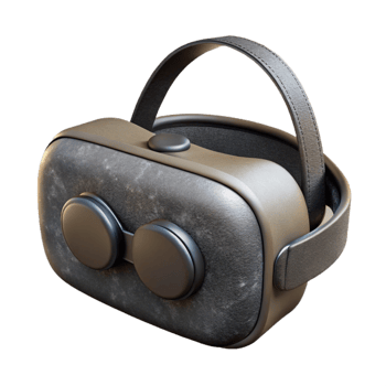 extraordinary modern Virtual Reality Headset Front View with Black Finish Transparent Background original png
