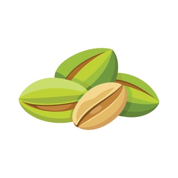 Pistachios isolated flat illustration on white background. vector