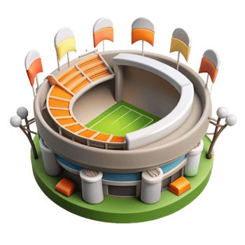 wonderful traditional Virtual Sports Stadium with Cheering Crowd Cutout high quality png