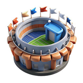 extraordinary rustic Virtual Sports Stadium with Cheering Crowd Cutout professional png