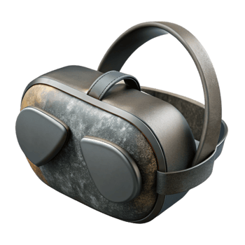 wonderful artistic Virtual World Headset Black Matte Isolated Element authentic png