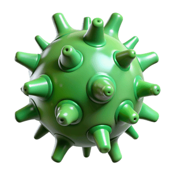 magnificent contemporary Virus Cell Green Spiky Transparent Cutout genuine png